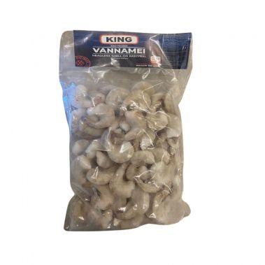 Tiigerkrevett, sabad, kestas, easy peeled, 16/20, Vannamei, IQF, 10*1kg (n.k 750g) (P.Vannamei), RSe