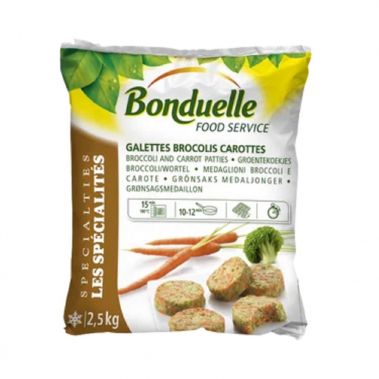 Snäkk brokkoli ja porgand galett, külm., IQF, 4*2.5kg, Bonduelle