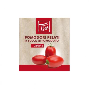 Tomatid, kooritud, terved, omas mahlas, 6*2.5kg (k.k. 1.5kg), Mamma Tina