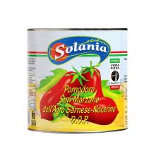 Tomatid, kooritud (San Marzano), terved, omas mahlas, 6*2.55kg (n.k. 1.660kg), Solania