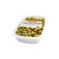 Oliivid rohelised täidetud mandliga, õlis, 101/110, 2*1.9kg (k.k. 1.3kg), Castellino