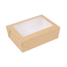 Toidukarp kartongist magustoitude/salatite jaoks, pruun, 12x17x5.5cm, 4*50tk